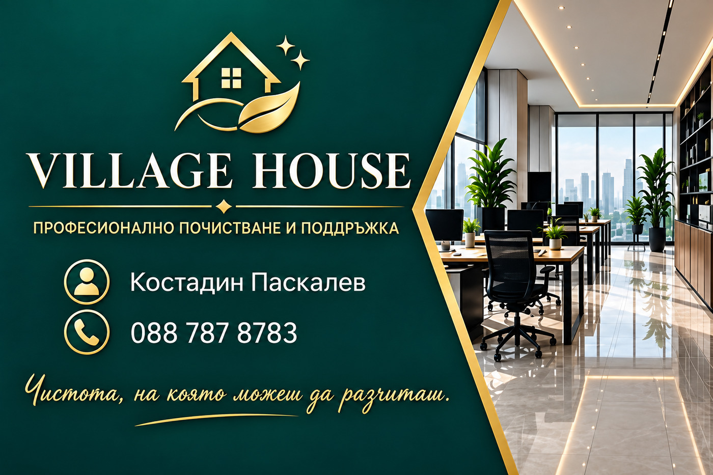 Визитка на VILLAGE HOUSE — Костадин Паскалев, 088 787 8783